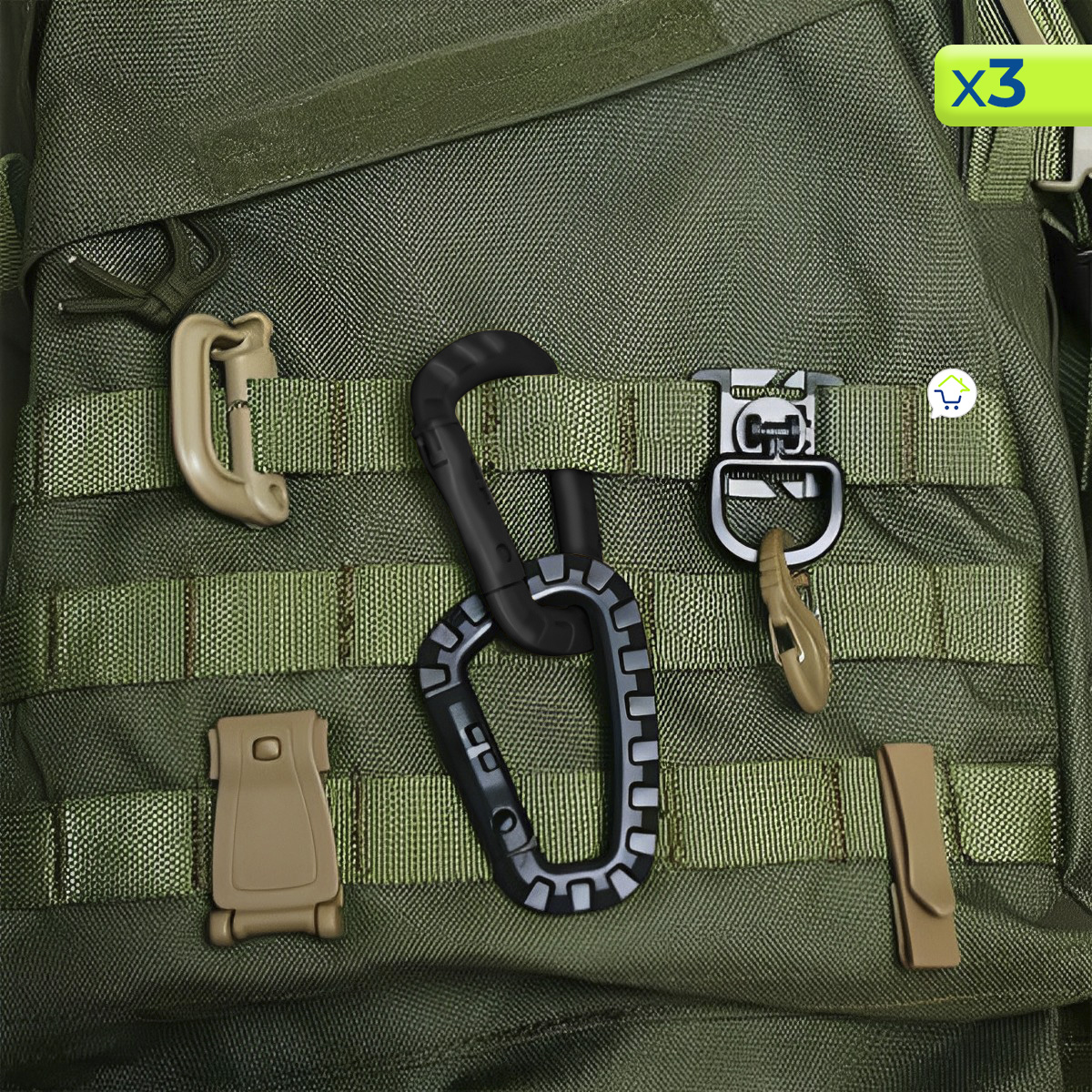 Miniatura 6 de Mosqueton x3 De Plastico Llavero MK-006